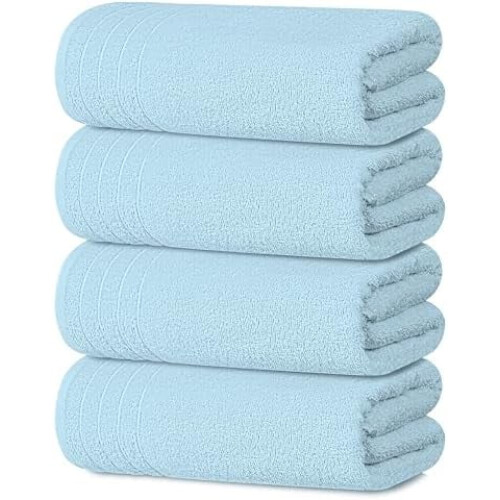 4 serviettes de bain extra larges 76 x 152 cm, 100 % coton