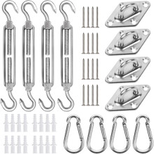 Kit de fixation pour voile d'ombrage – Acier inoxydable, triangle et
