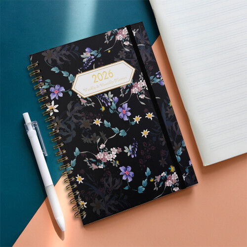 Agenda Semanal e Mensal 2026A5, Capa Dura, 21 x 14,7 cm (8,3 x 5,8 polegadas)