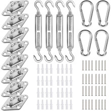 Kit de quincaillerie robuste pour voile d'ombrage – Acier inoxydable 304,
