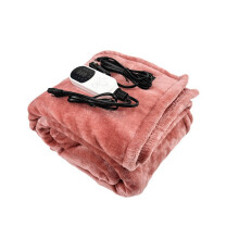12V Heated Car Blanket 9 Heat Settings Flannel Pink