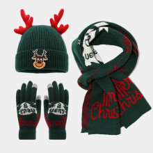 Kids' Themed Knitted Deer Scarf Hat And For Winter