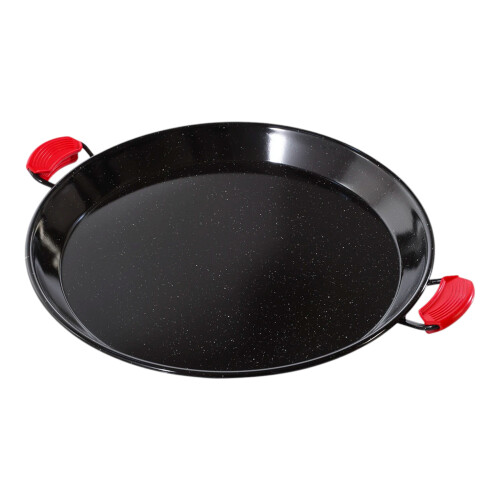 Camp&Fire 55cm Enamelled Paella Pan. Non-Stick, Rust-Resistant with Silicone Handle Holders. 1