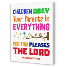 Affiche murale chrétienne pour enfants – Verset biblique, Toile
