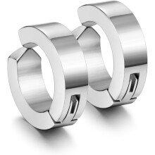 Rustfrit stål clip-on huggie hoop øreringe