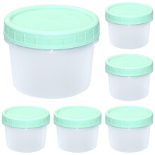 Envases de plástico reutilizables de 5.5 oz con tapa.
