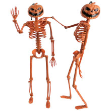 Fráma Cloigeann Pumpkin Cnámharlaigh 40cm Maisiúcháin Oíche Shamhna Tacar de 2
