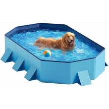 Piscine pliable pour chien bleue 180 x 99 x 30 cm, en plastique rigide portable