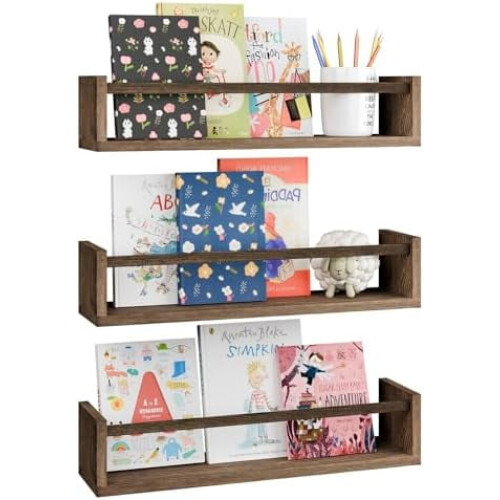 Ensemble de 3 étagères flottantes en pin – 42 cm
