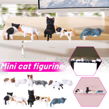Lot de 5 mini figurines de chats pour bureau, écran ou tableau de bord de voiture