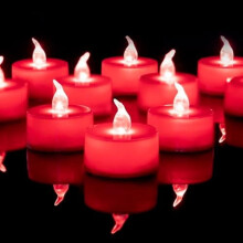 Velas de LED vermelhas sem chama, temporizador de 6 horas, pacote com 24 unidades.