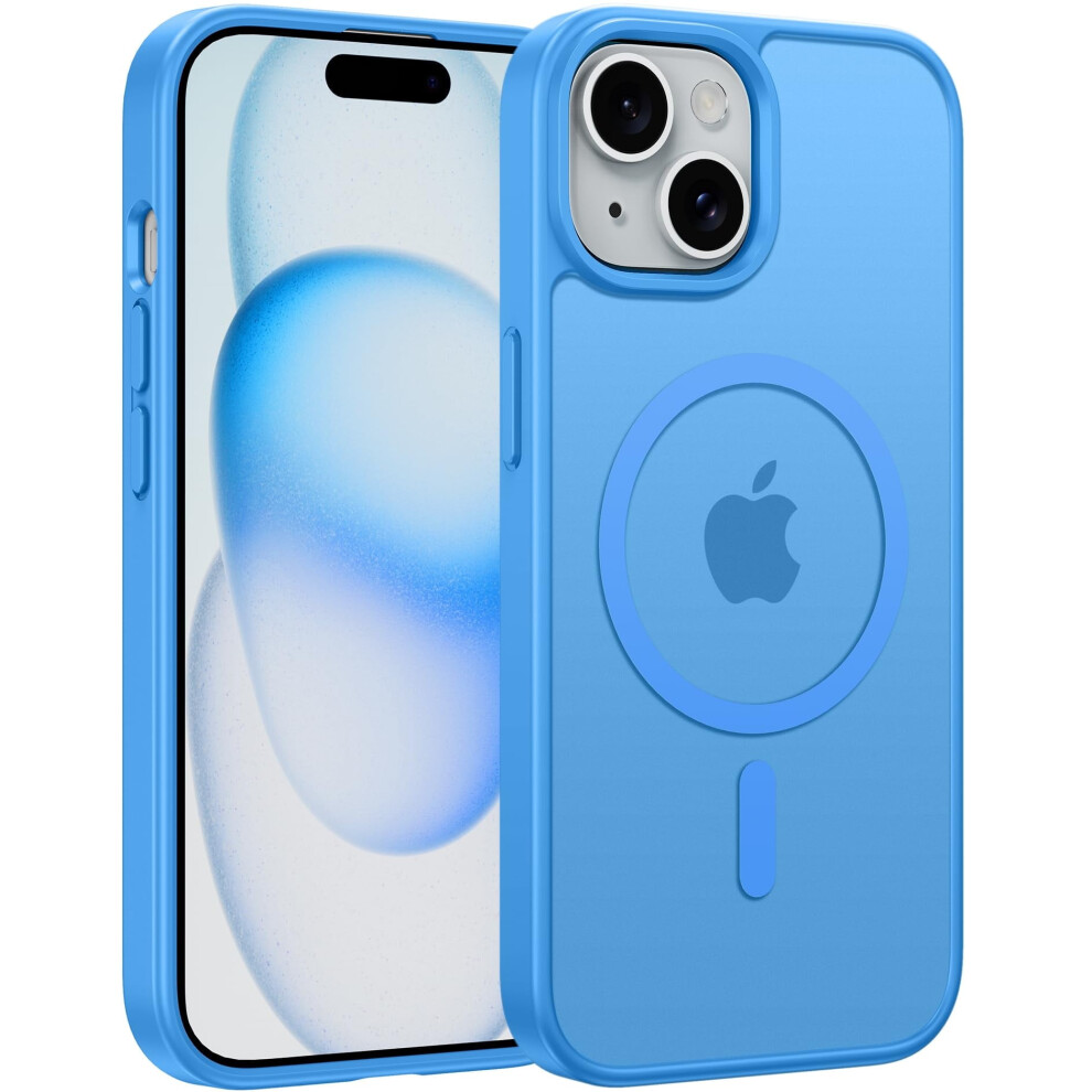 Iphone 15 Case Magnetic Frosted Slim Shockproof Ice Blue 962029948339