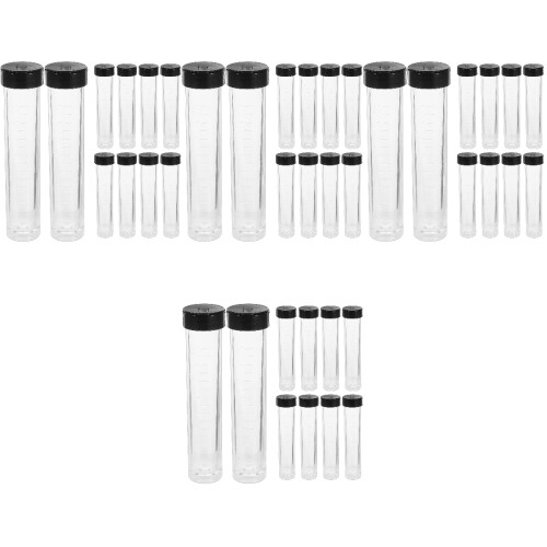 40Pcs Clear Storage Tubes with Caps Plastic Transparent Reusable Tubes 2