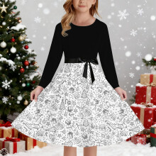 Kerstprinsessenjurk zwart 120 cm