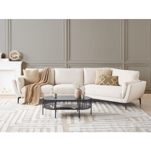 Beliani Sofa 3 Seater KANSSELI Fabric Light Beige 1