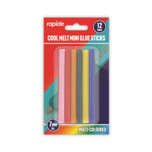 Multi Coloured Mini Glue Sticks Pack of 12 EVA Hot Melt Adhesive Sticks Assorted Colours Decorative Craft DIY Hobby Glue Gun Refills