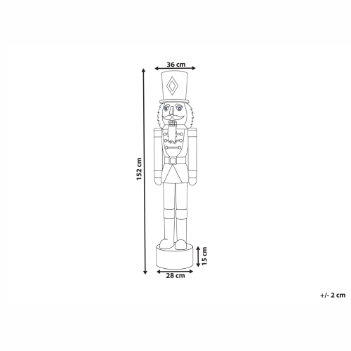 Beliani Outdoor Decoration LED STOROVAN 152 cm Nutcracker White/ Gold 2