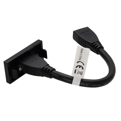 Aura Euro Module 4K HDMI 60Hz 18Gbps Fly Lead Panel Mount Black 1