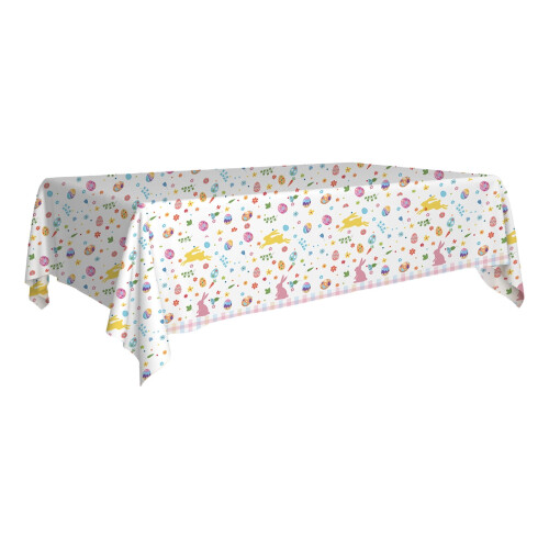 Conjunto de pratos de papel para a Páscoa com toalha de mesa e panos de prato. 1
