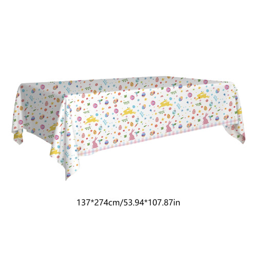 Conjunto de pratos de papel para a Páscoa com toalha de mesa e panos de prato. 2