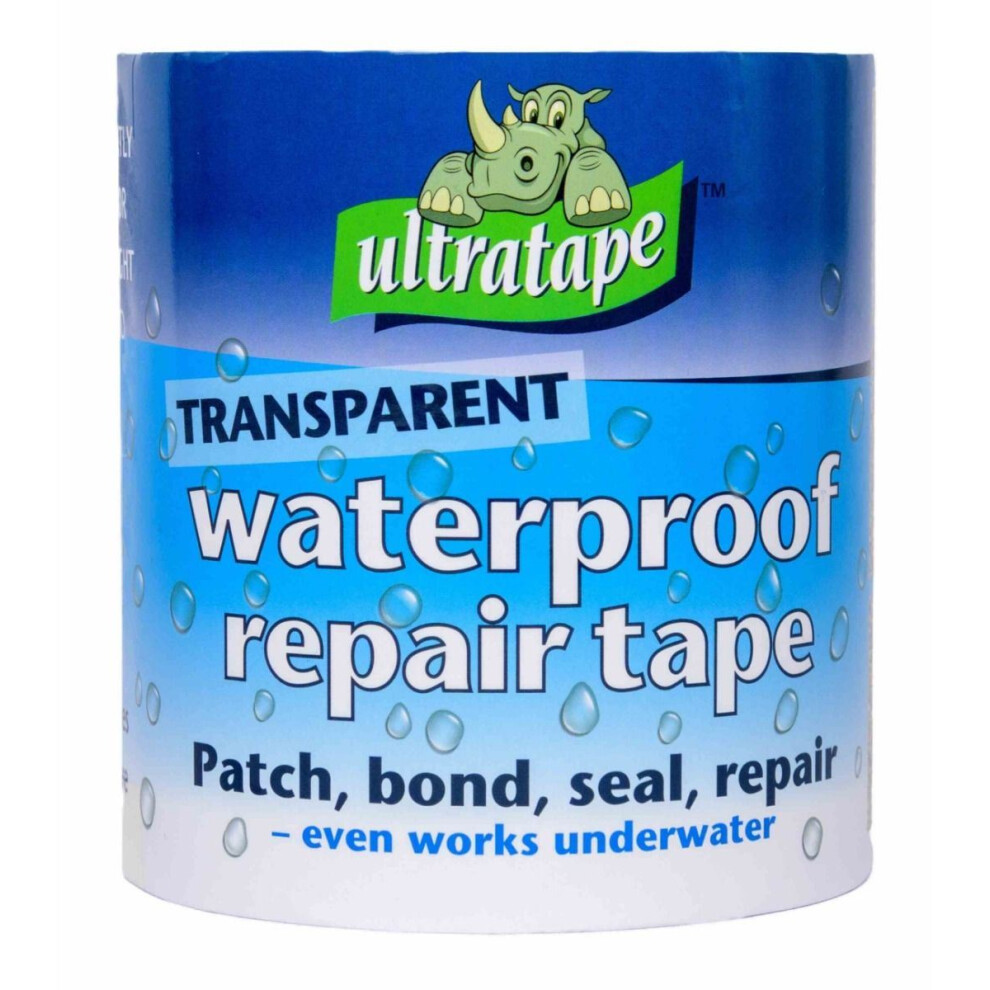 Waterproof Repair Tape 100Mm X 1.5M Clear Butyl Rubber Patch Bond Seal Stops Leaks Instantly Uv Resistant Indoor Outdoor 5027785819288
