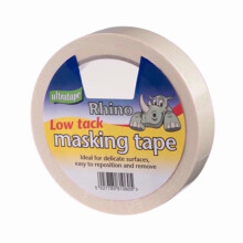 Pack of 9 Low Tack Masking Tape 25mm x 25m White Tissue Paper Delicate Surfaces Stencilling Easy Tear Residue Free Gentle Adhesion
