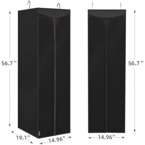 Hängende Kleidersäcke mit Sichtfenster, 2er-Pack, Schwarz 2