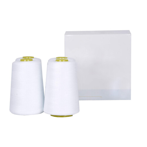 White Polyester Serger Thread 40S/2 – 4 Cones, 24000 Yards 2