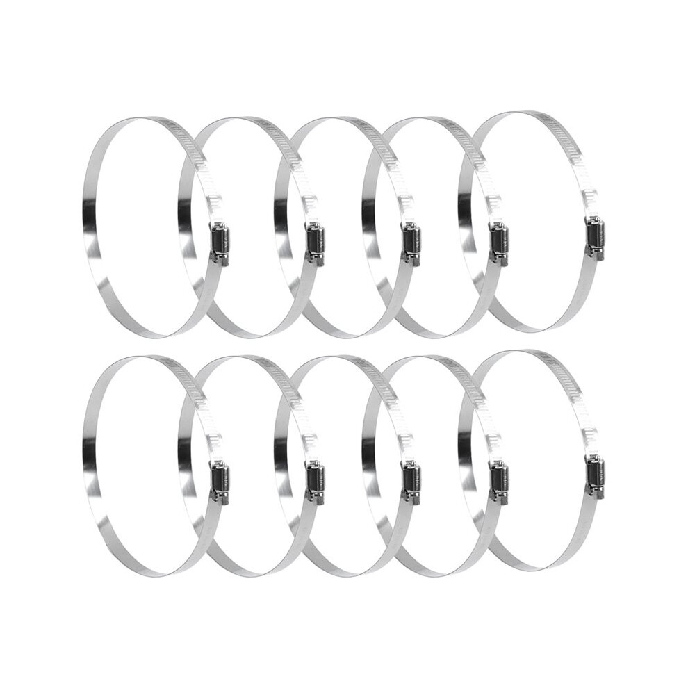 6 Inch Hose Clamp, (141-165Mm) 304 Stainless Steel Worm Gear Duct Clamps - Adjustable Duct Pipe Air Clamps,10 Pack 6032698527686