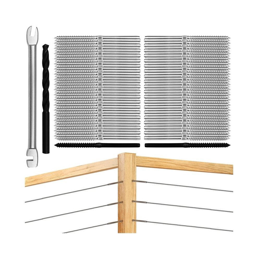 Swage Lag Screws For Cable Railing-1/8" Cable Railing Hardware Kit, Left And Right Handed Thread For Post Railing System 6031035689582