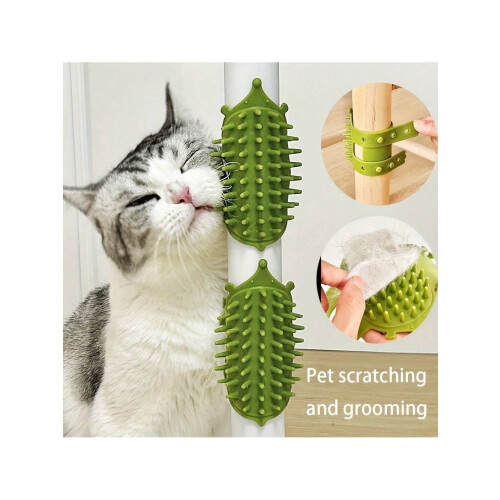 4-teiliges Katzenkratzbaum- und Pflegebürsten-Set