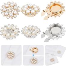 Boutons de manchette en alliage en forme de fleur de 28 mm (4 pièces)