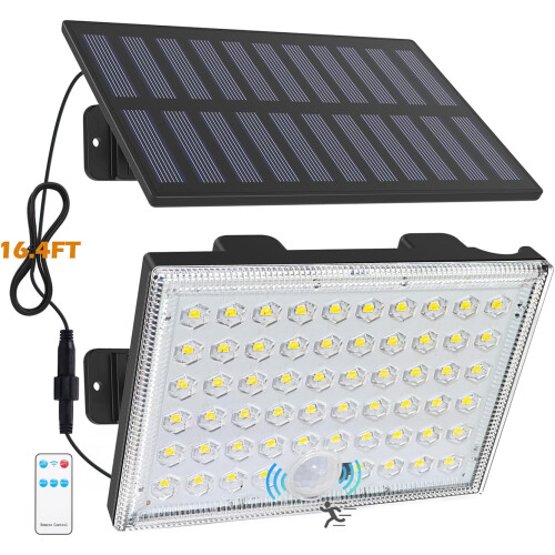 Refletor solar com controle remoto e sensor de movimento, 3500lm, IP65
