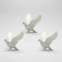 Ensemble de 3 figurines de colombes de Pâques 2026 à poser sur une table