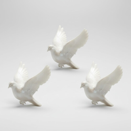Ensemble de 3 figurines de colombes de Pâques 2026 à poser sur une table