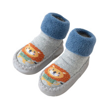 Toddler Slipper Socks Anti Skid Baby Sock Shoes for Walking Infant Moccasins Animal Crib Shoes Sock With Grips,, 16