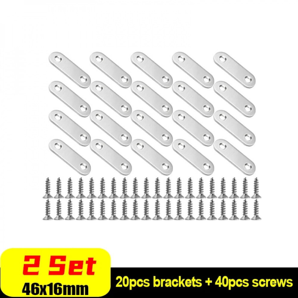 Stainless Steel Corner Bracket Mending Joining Plate Repairing Fixing Connector Furniture Cabinet Shelves Flat Straight Brace 9023022489227