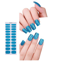 Tiras de uñas de gel de color sólido, semicuradas, de cobertura total.