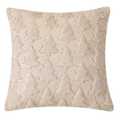 Housse de coussin sapin de Noël, polyester, 40 cm x 40 cm,