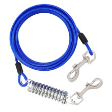 Dog Tie Out 8m Long Dog Leash With Spring And Swivel Clips Heavy Duty Runner Chains For Outside Yard Camping 1pc