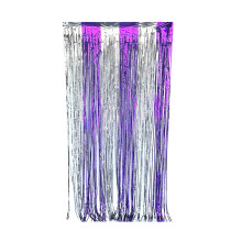 Rideau à franges métallisées arc-en-ciel – 1 pièce, 1 m x 2 m