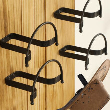Porte-chapeaux de cowboy en métal (lot de 4) – Fixation murale en forme de fer à cheval
