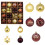 44-Piece Coffee Gold Christmas Ornaments Set 1
