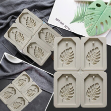 Moule à cire en silicone à motif de feuille de tortue – 4 cavités