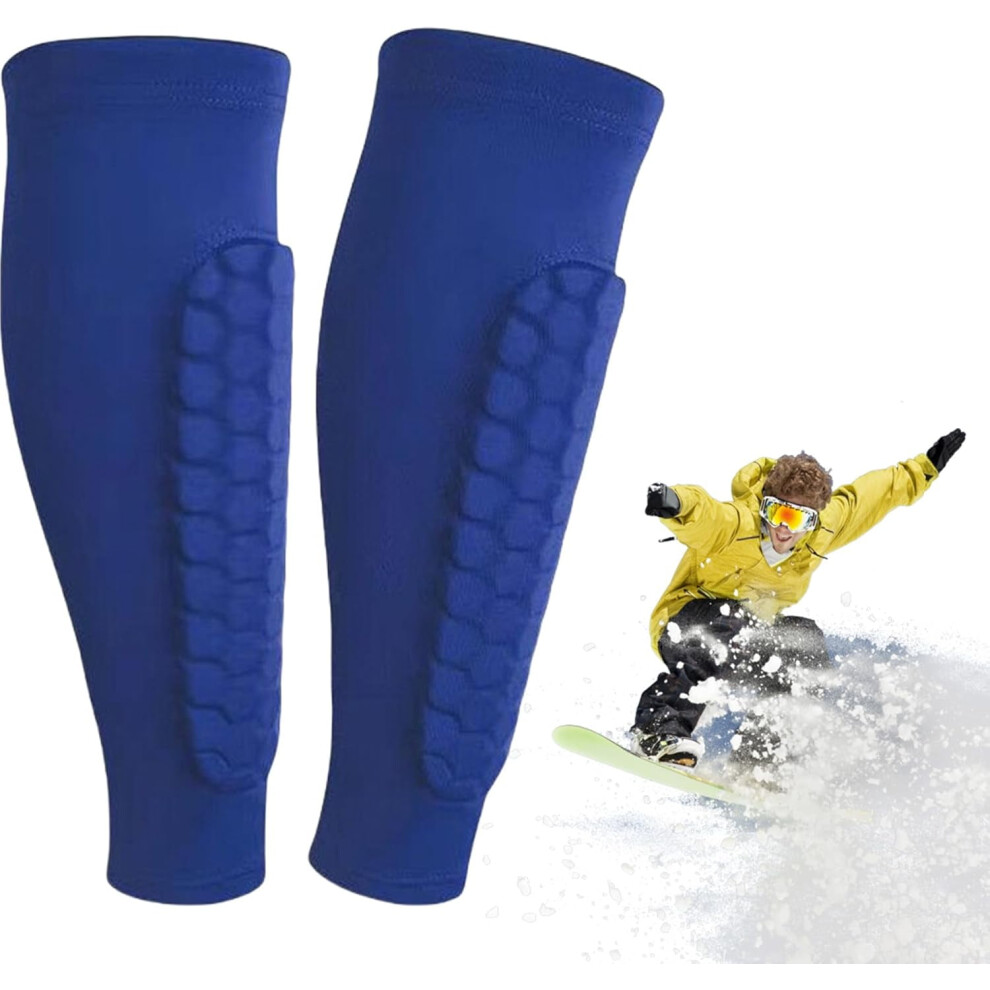 Ski Shin Guards with Honeycomb Padding - Compression Sleeve Shin Protection for Skiing, Distributes Boot Pressure, Multiple Sizes
