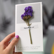 Handmade Dried Flower Greeting Cards – DIY Blank Vintage Valentine's, Mother's Day, Wedding & Birthday Cards, Compatible with Iris(E)