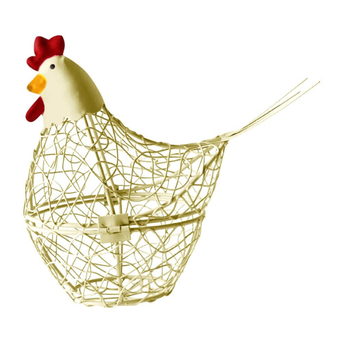 Wire Egg Basket with Lid – Rustic Green Kitchen Decor