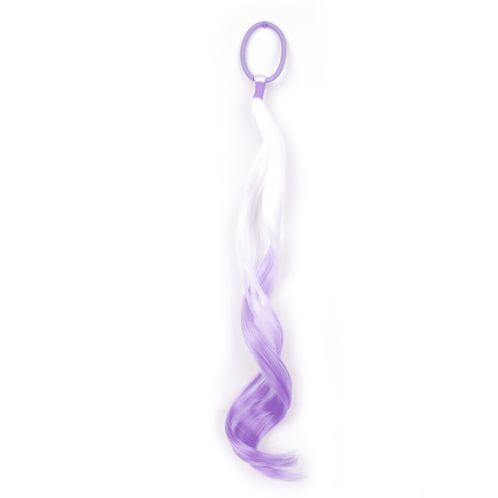 Unisex 14 Inch Lightweight Colored Hair Extensions Colored Hair Extensions Synthetic For Kids Curly Ponytail Extension With Elastic Tie