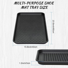 Suport pentru pantofi interior și exterior, negru, 24x16in, impermeabil
