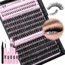 Nadýchané DIY řasy D Curl Sada 240 kusů